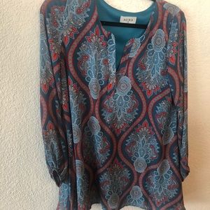 Paisley aura tunic dress size m